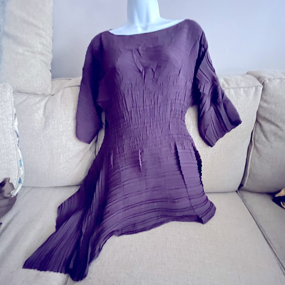 Babette eggplant crinkly angle bottom top
